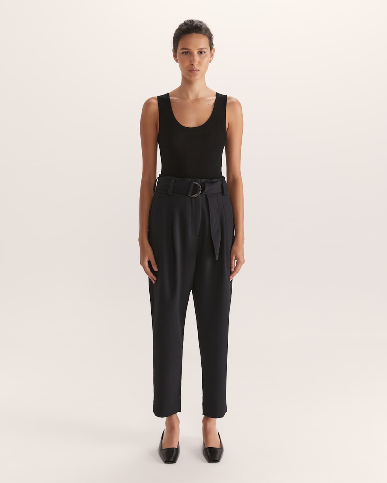 Dharma Belted Slim Pant in BLACK
