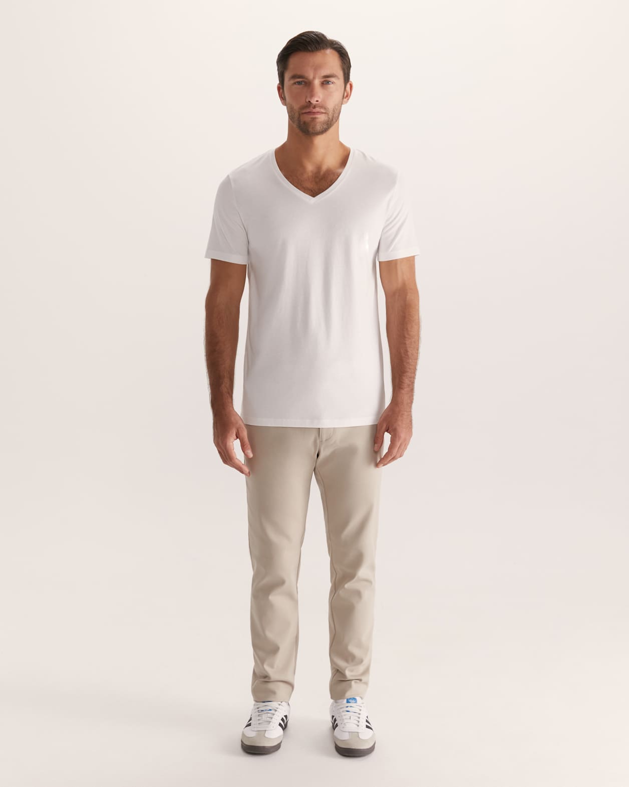 Daniel V Neck Tee in ARCTIC WHITE