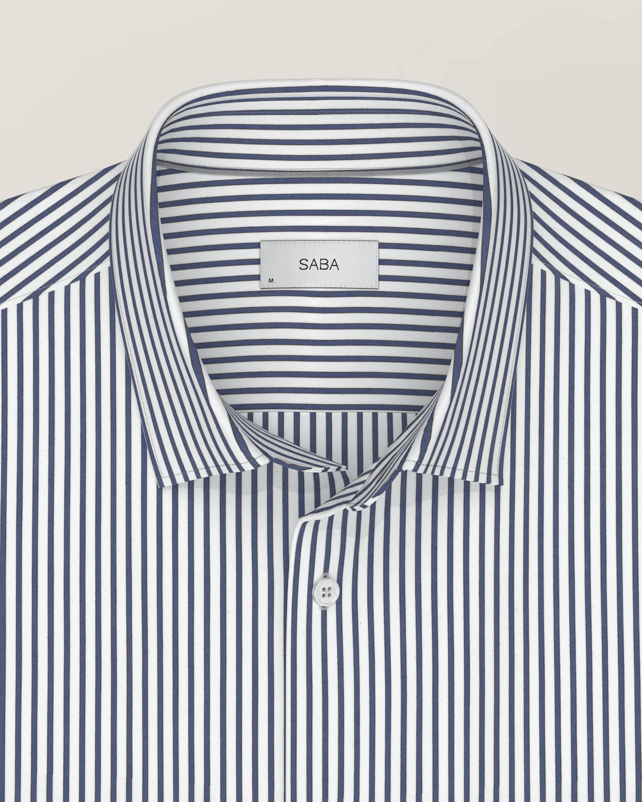 Calvin Long Sleeve Slim Stripe Shirt in NAVY/WHITE