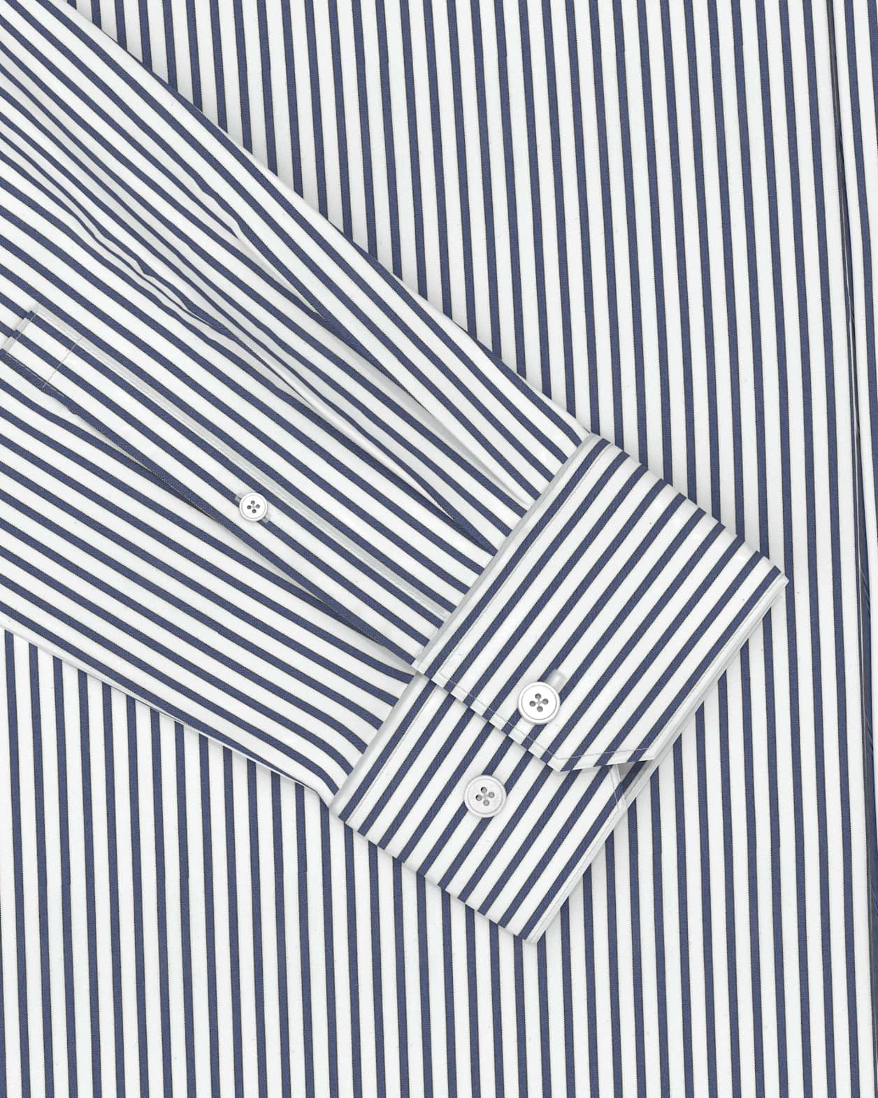 Calvin Long Sleeve Slim Stripe Shirt in NAVY/WHITE