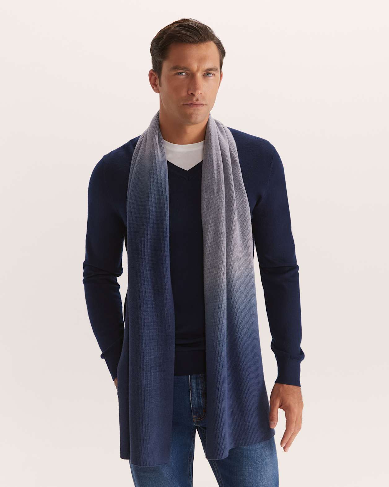 Leo Dip Dye Scarf in BLUE