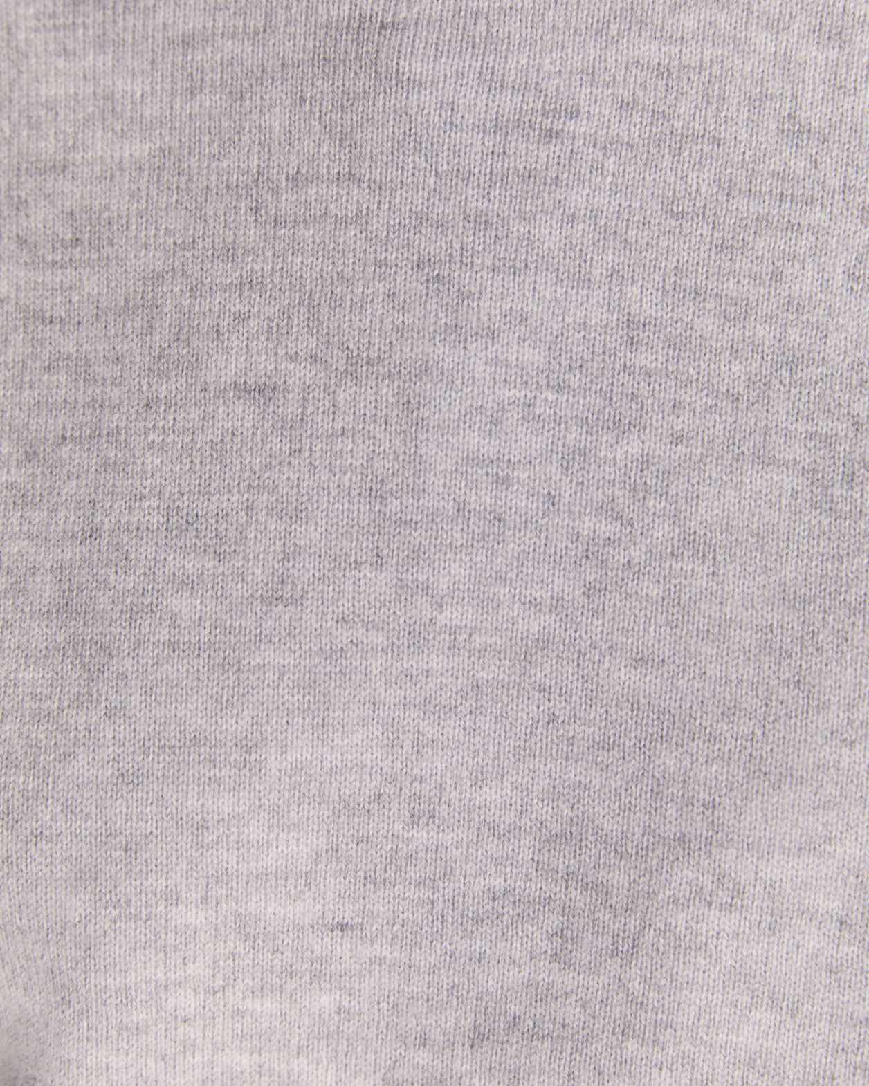 Nora Wool Cashmere Crew Neck Knit Top in GREY MELANGE