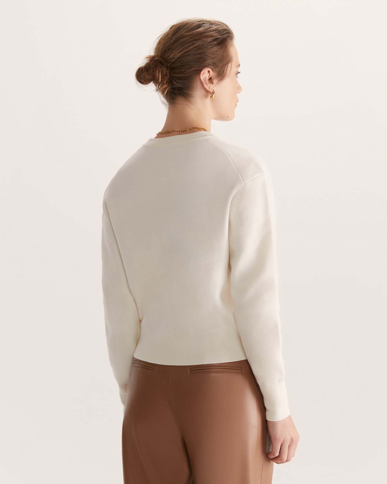 Boiled Wool Cardigan in CREAM
