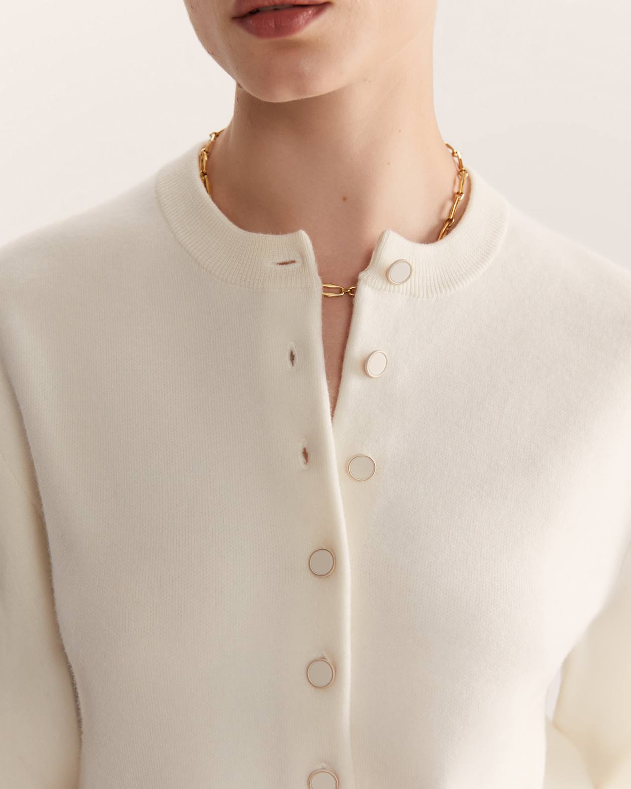 Boiled Wool Cardigan in CREAM