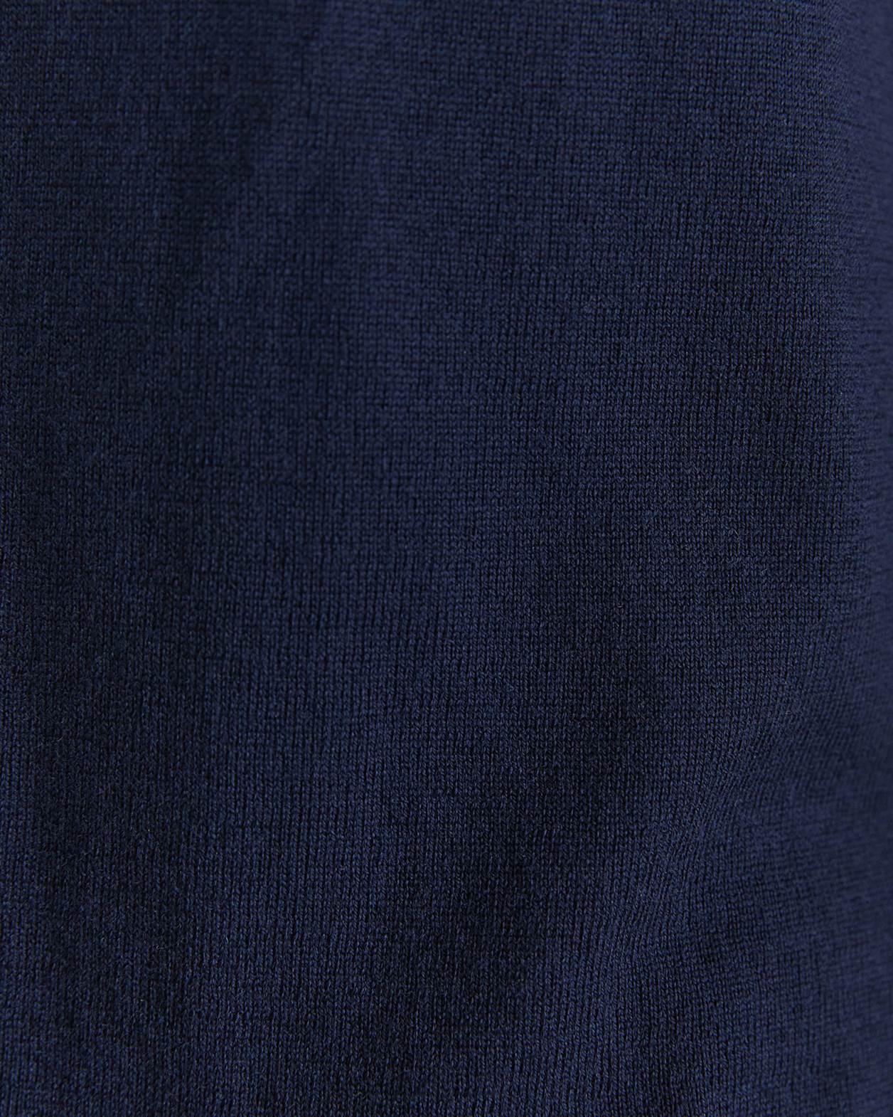 Franklin Merino Wool V Neck Knit in NAVY