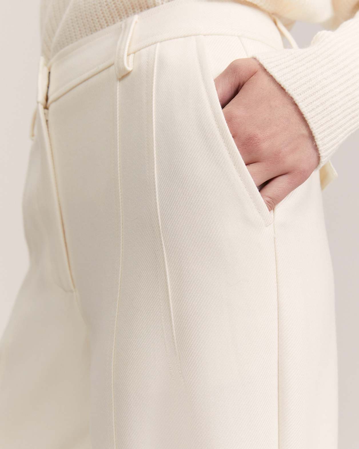 Prudence Wool Wide Leg Pant in MILK