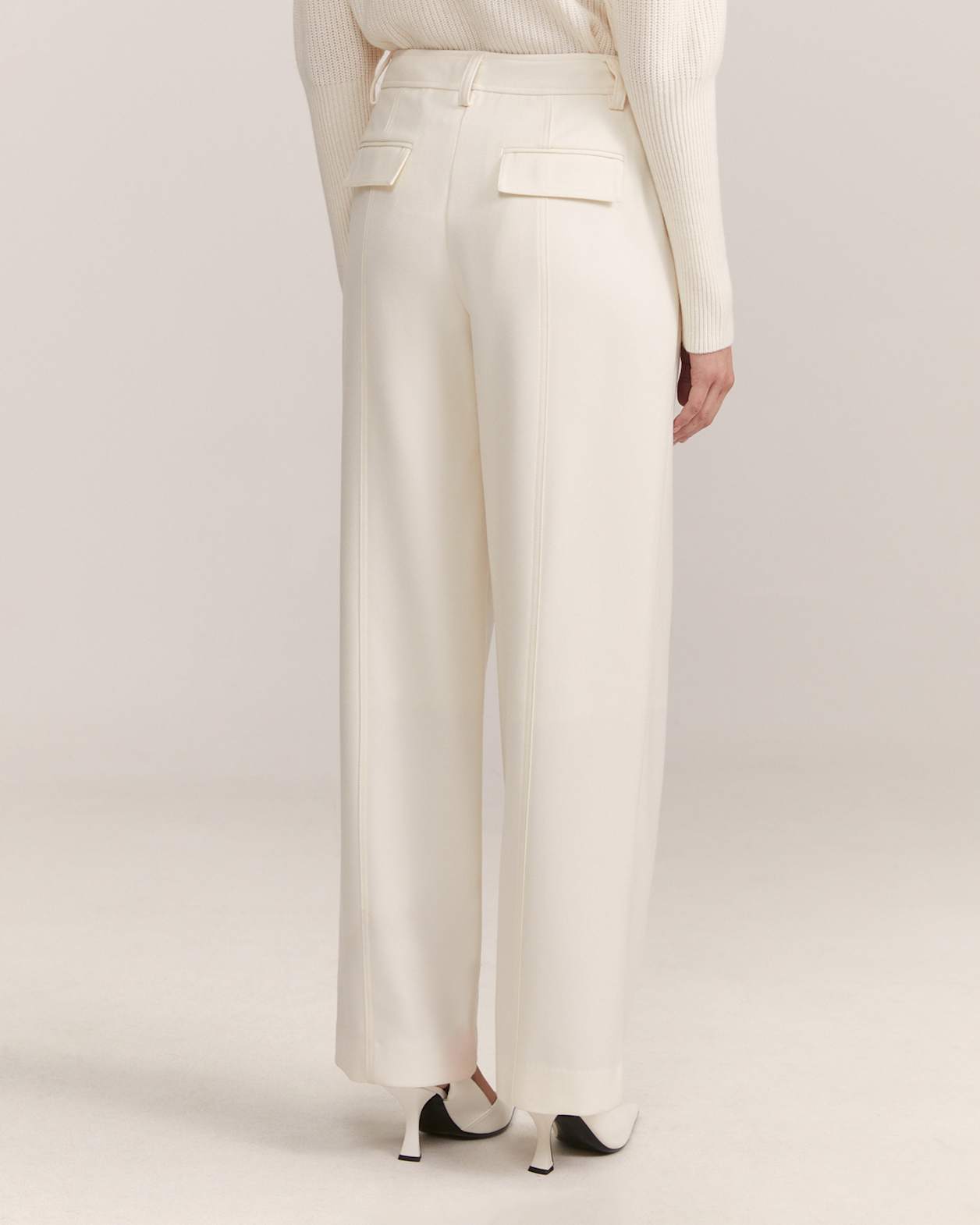 Prudence Wool Wide Leg Pant in MILK