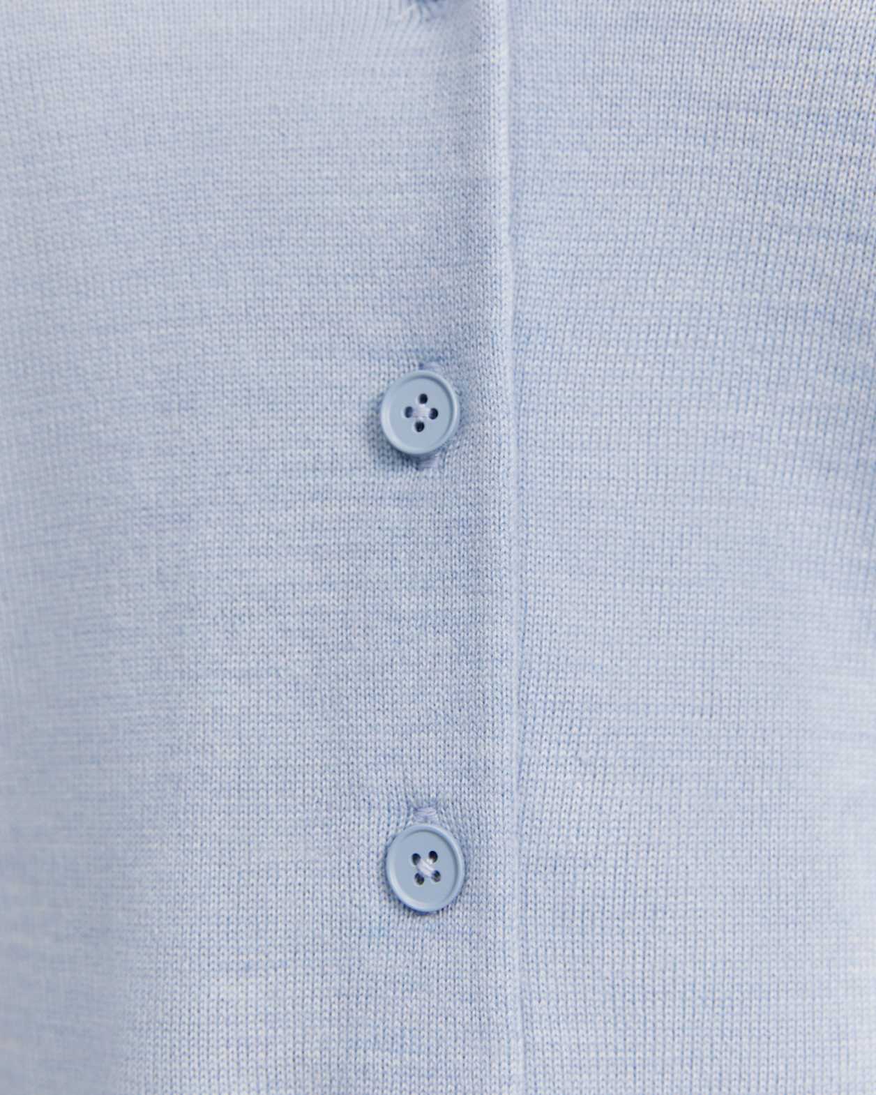 Elle Contrast Wool Cardigan in BLUE MELANGE