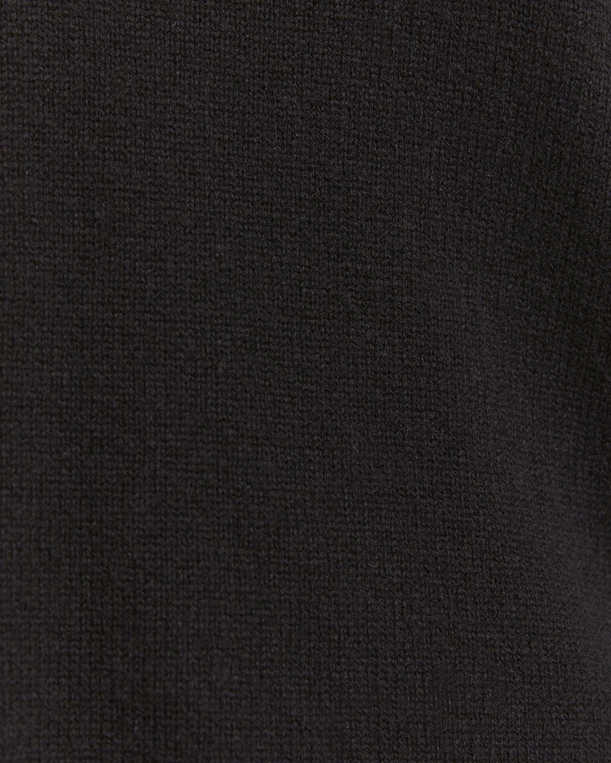 Claudia Stitched Edge Wool Sweater in BLACK/WHITE