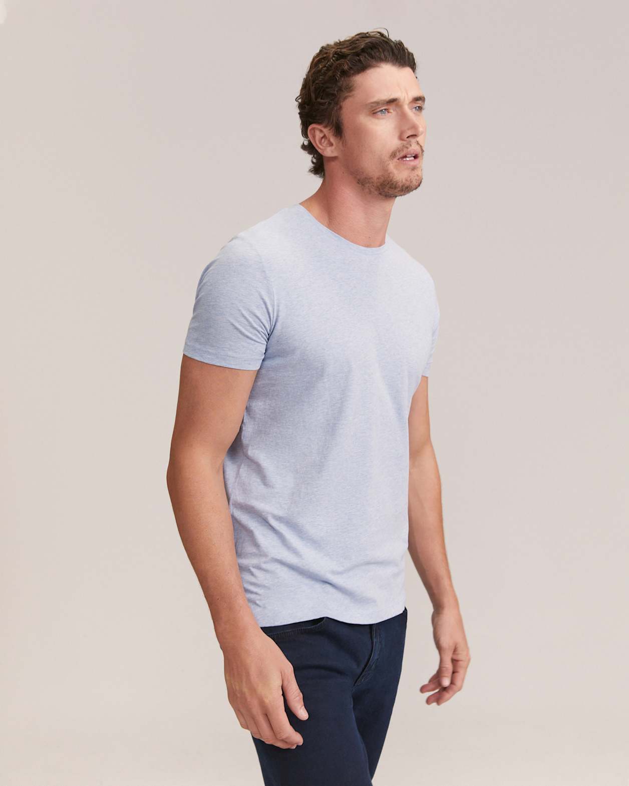 Daniel Crew Neck Tee in BLUE MARLE