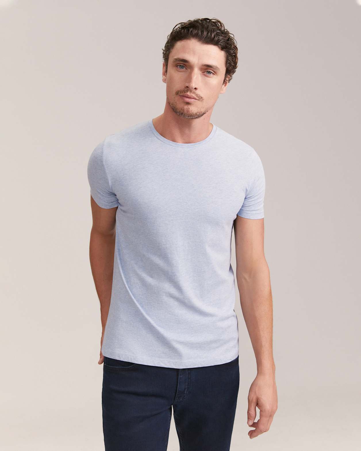 Daniel Crew Neck Tee in BLUE MARLE
