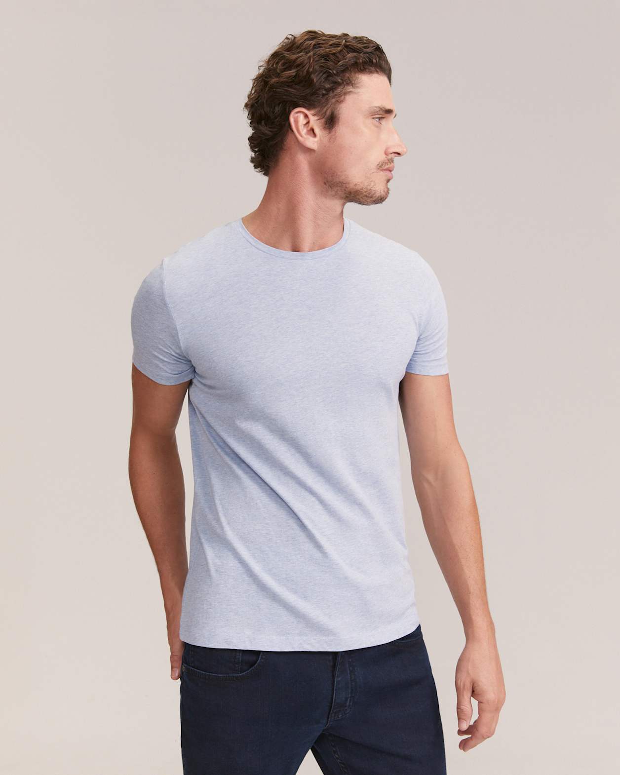 Daniel Crew Neck Tee in BLUE MARLE