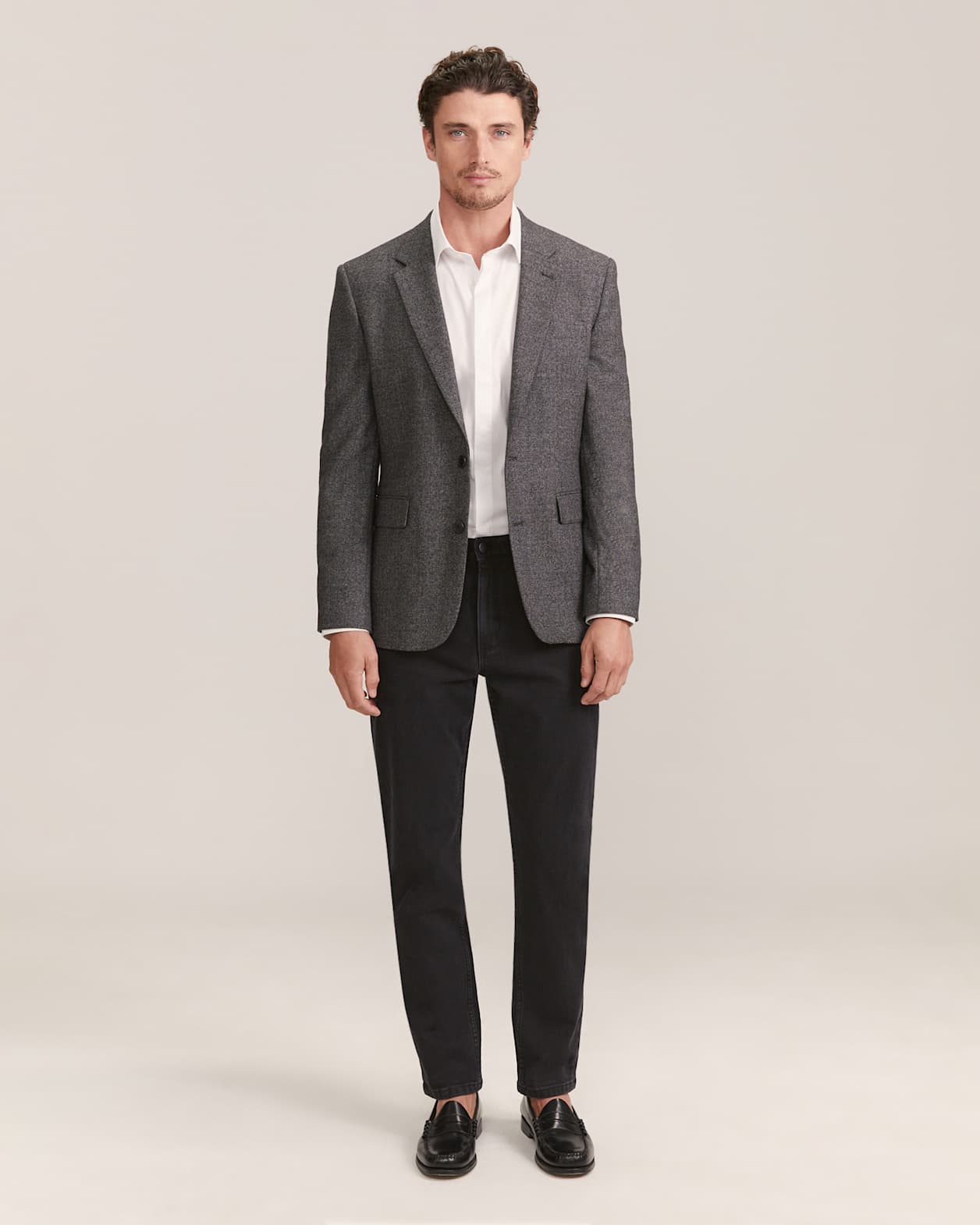 George Item Wool Jacket in CHARCOAL