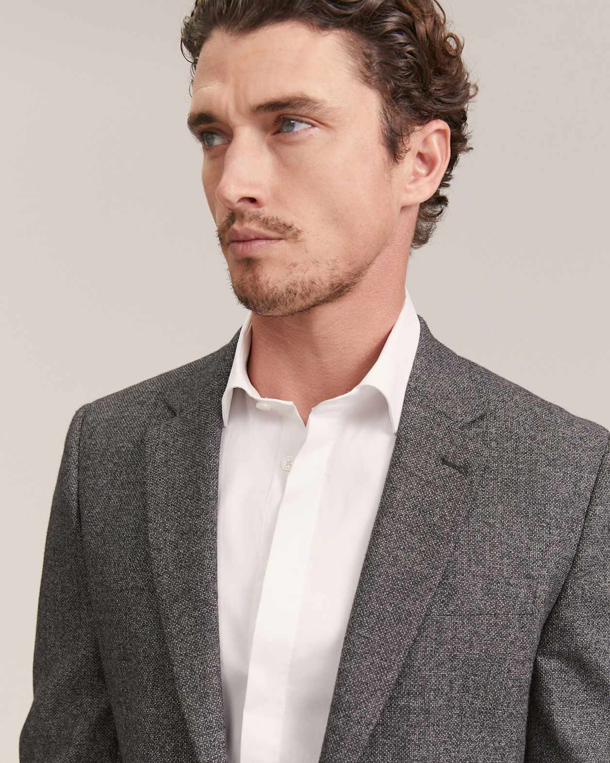 George Item Wool Jacket in CHARCOAL
