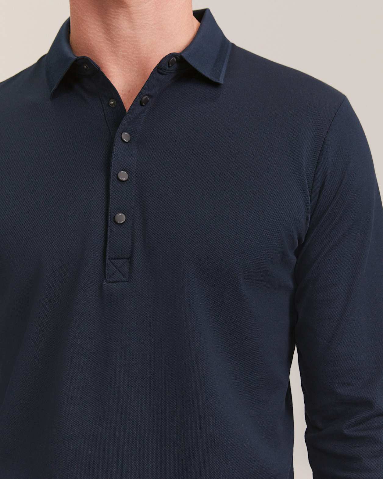 Andy Long Sleeve Polo in NAVY