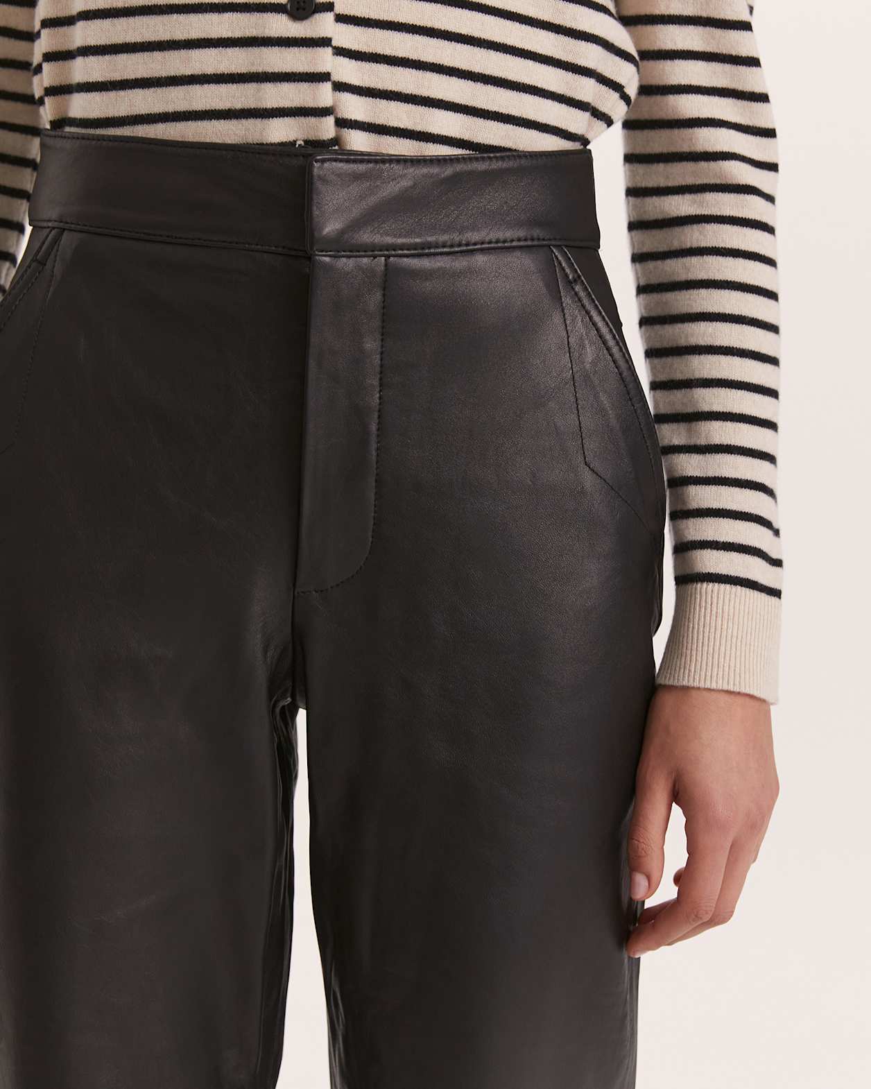 Aria Leather Pant in BLACK