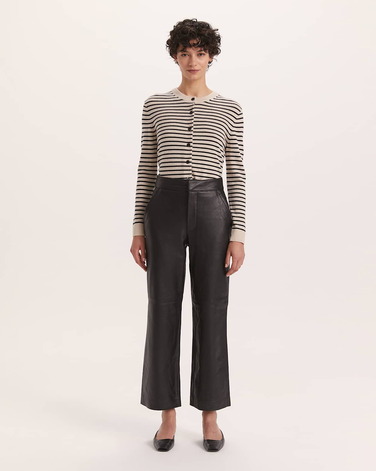 Aria Leather Pant in BLACK