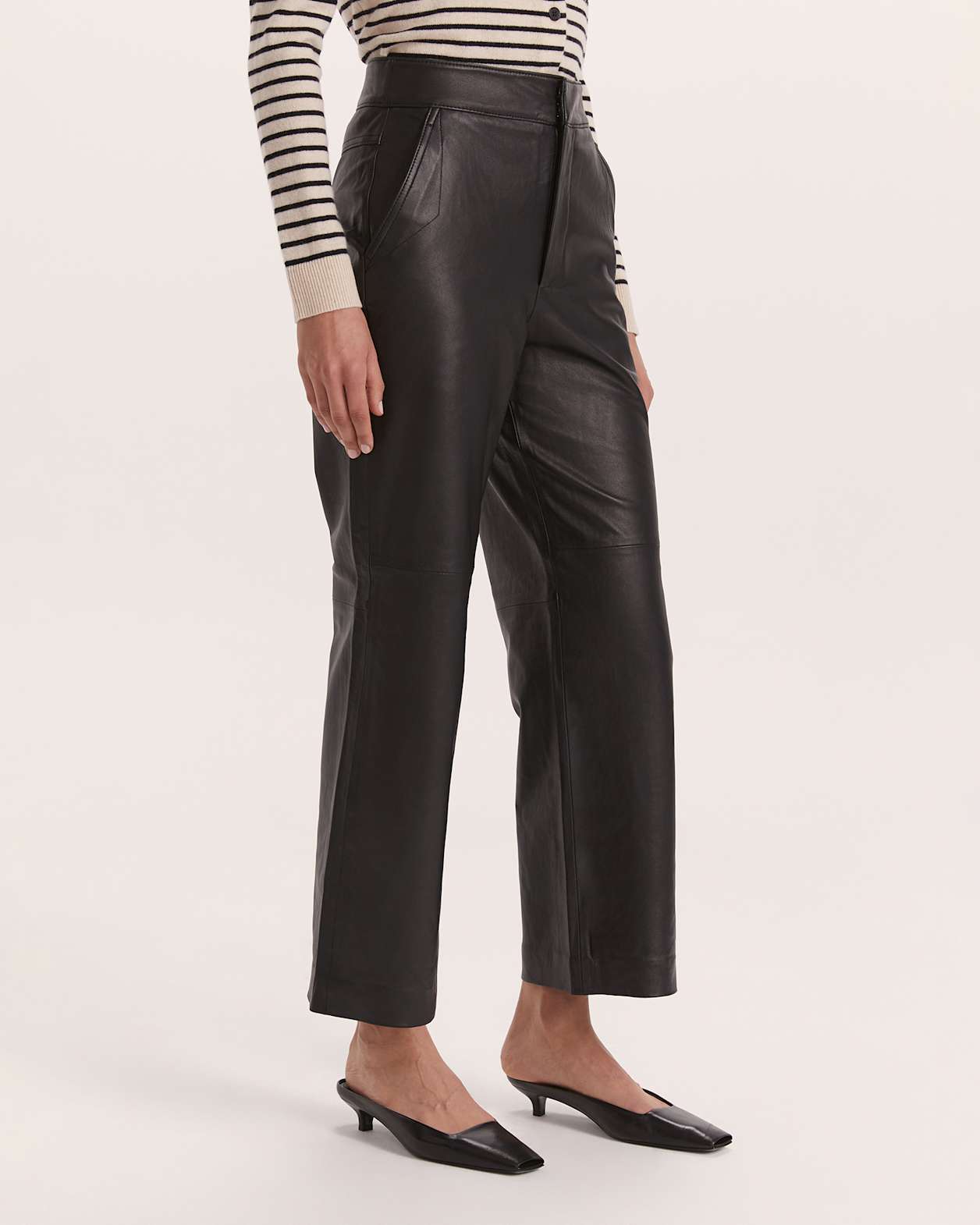 Aria Leather Pant in BLACK