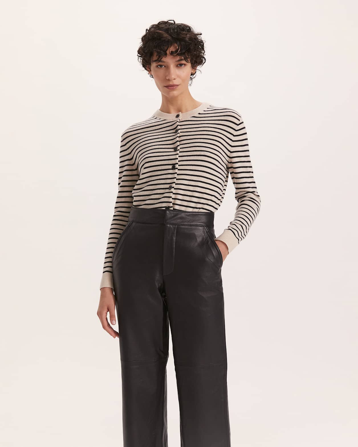 Aria Leather Pant in BLACK