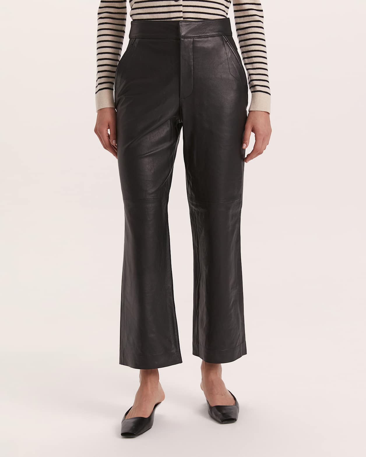 Aria Leather Pant in BLACK