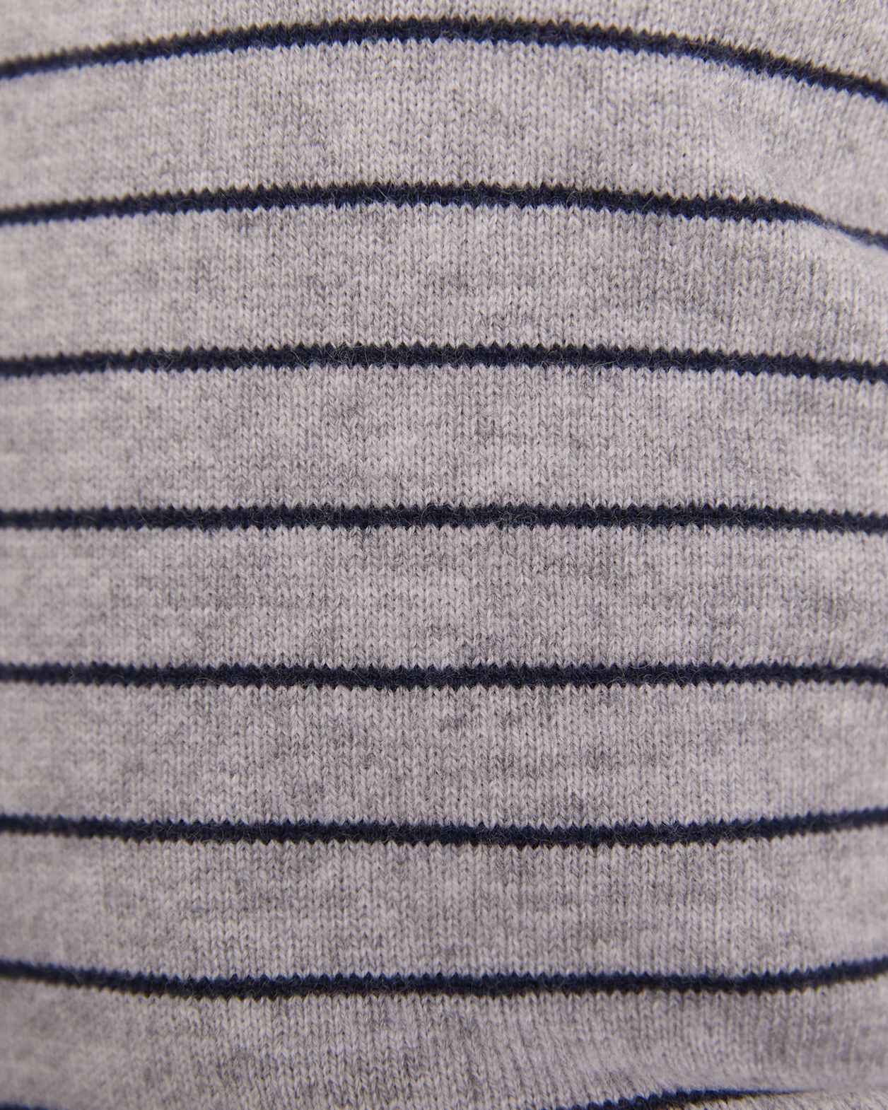 Nora Wool Cashmere Stripe Cardigan in GREY/NAVY