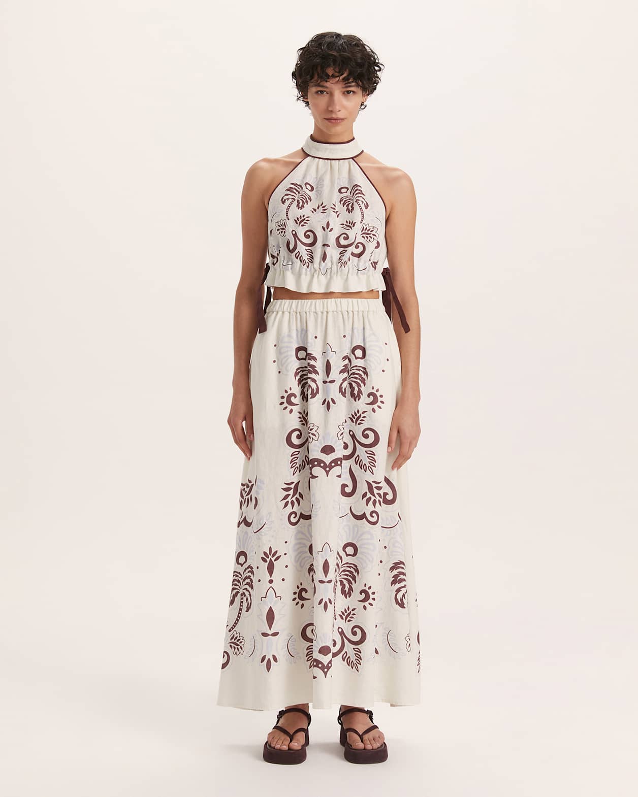 Paradiso Linen Halter Top in MULTI