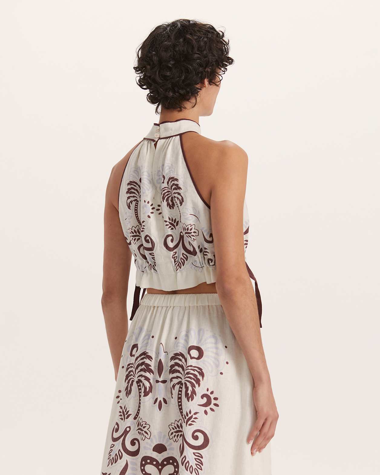 Paradiso Linen Halter Top in MULTI