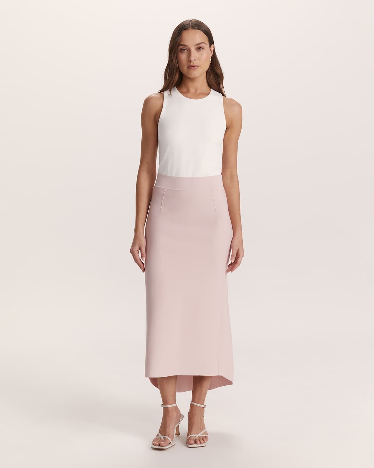 Mia Milano Fluted Skirt in BLUSH