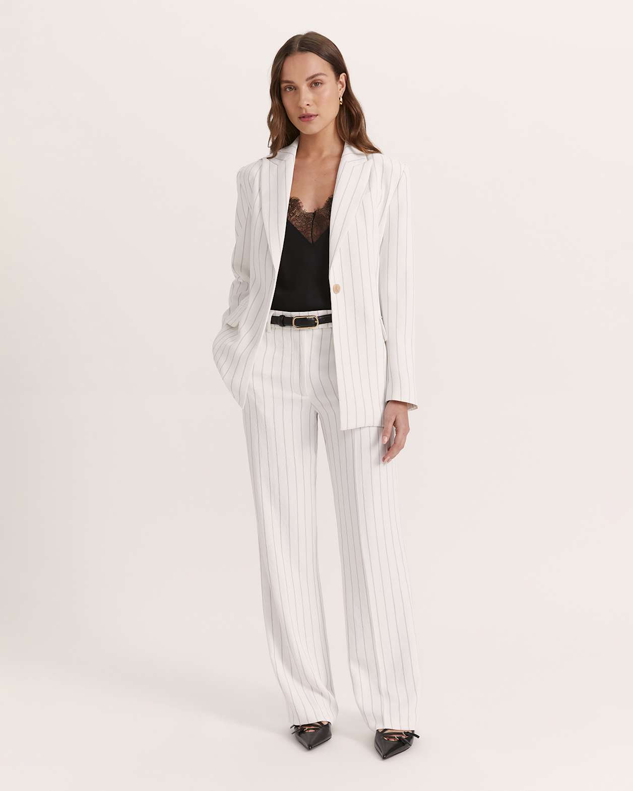 Dharma Pinstripe Wide Leg Pant in PINSTRIPE