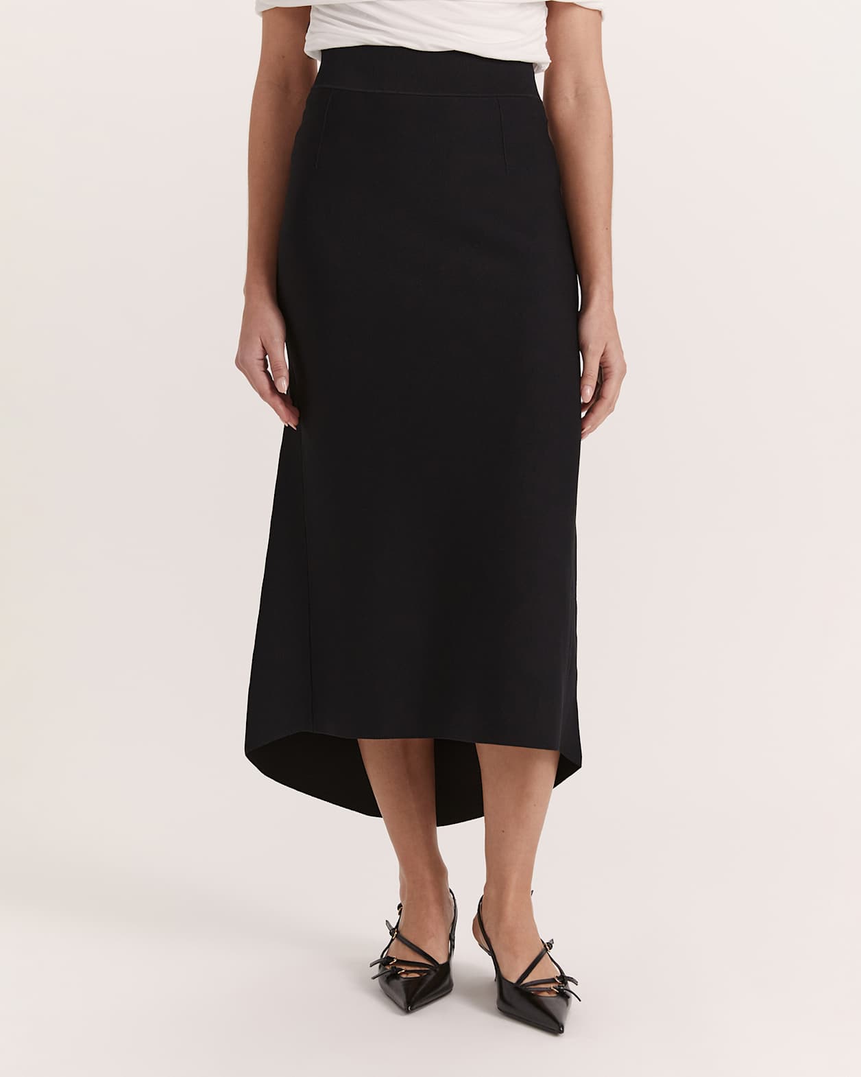 Mia Milano Fluted Skirt in BLACK