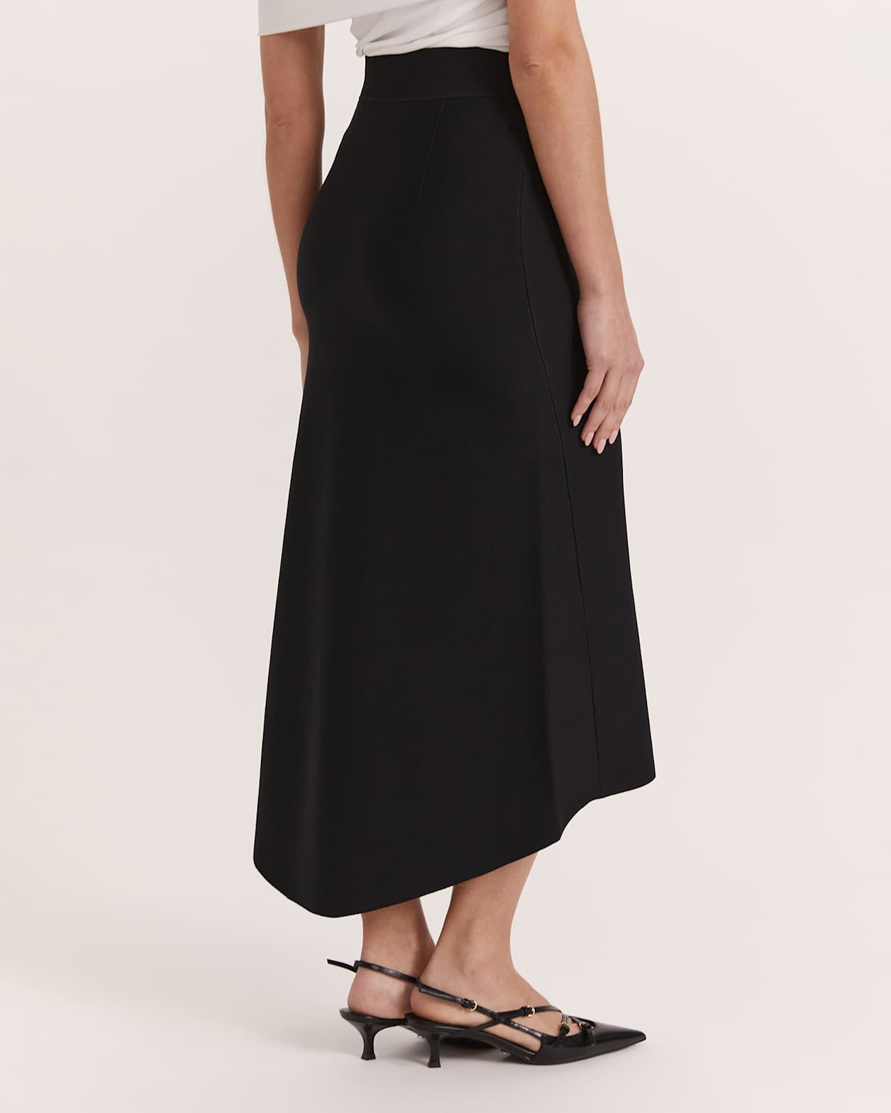 Mia Milano Fluted Skirt in BLACK