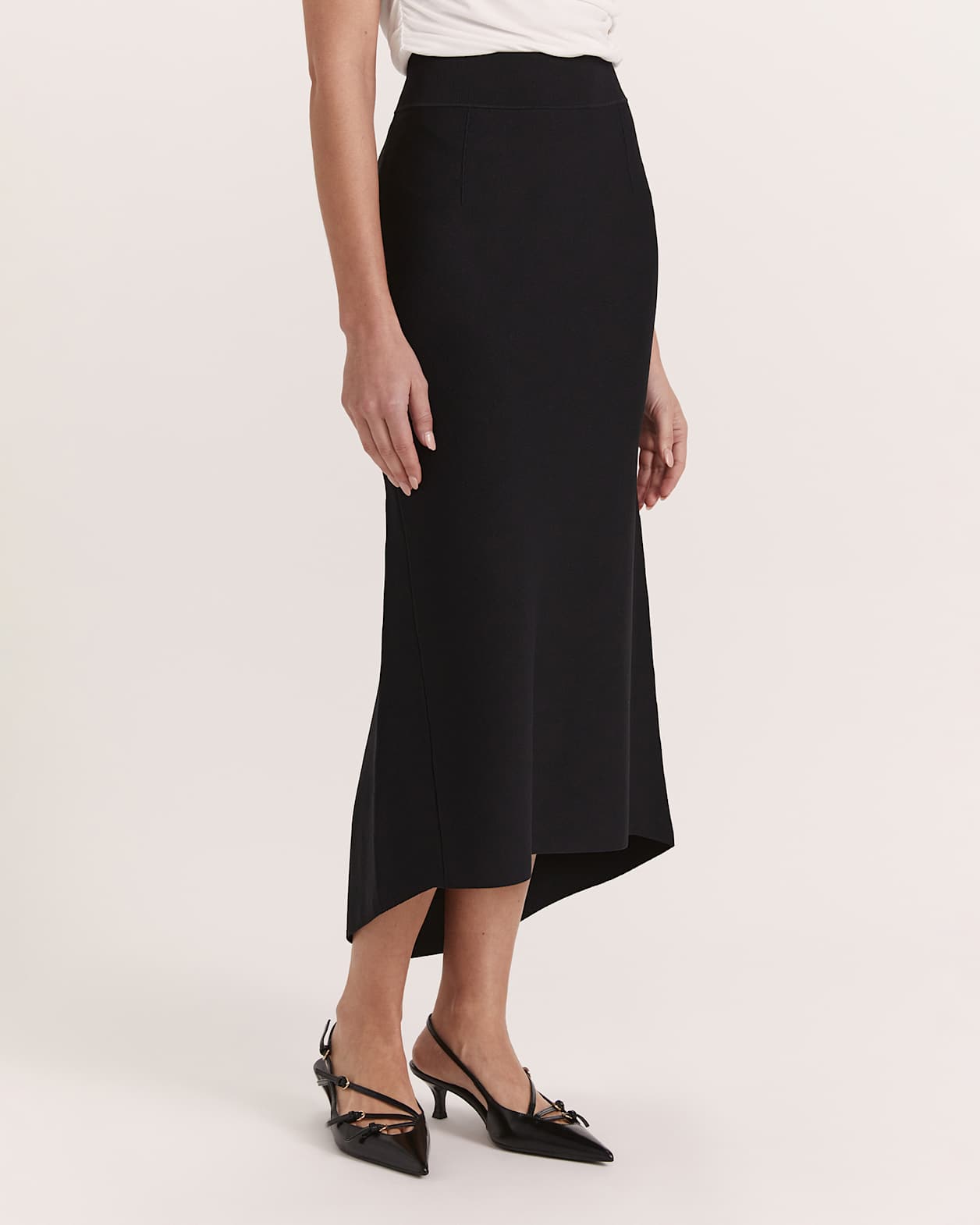 Mia Milano Fluted Skirt in BLACK