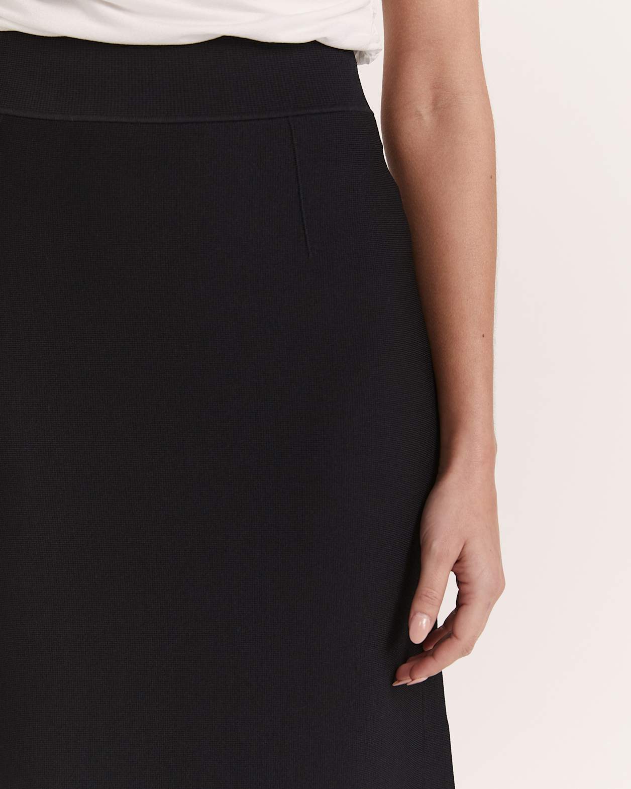 Mia Milano Fluted Skirt in BLACK