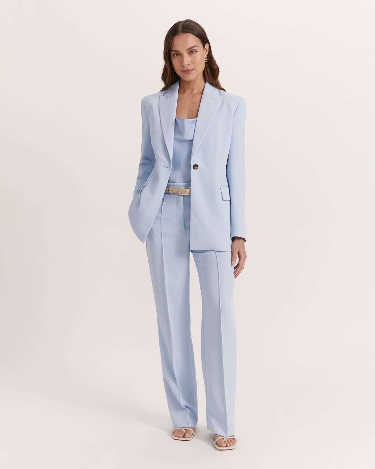 Dharma Stitch Detail Blazer in LIGHT BLUE