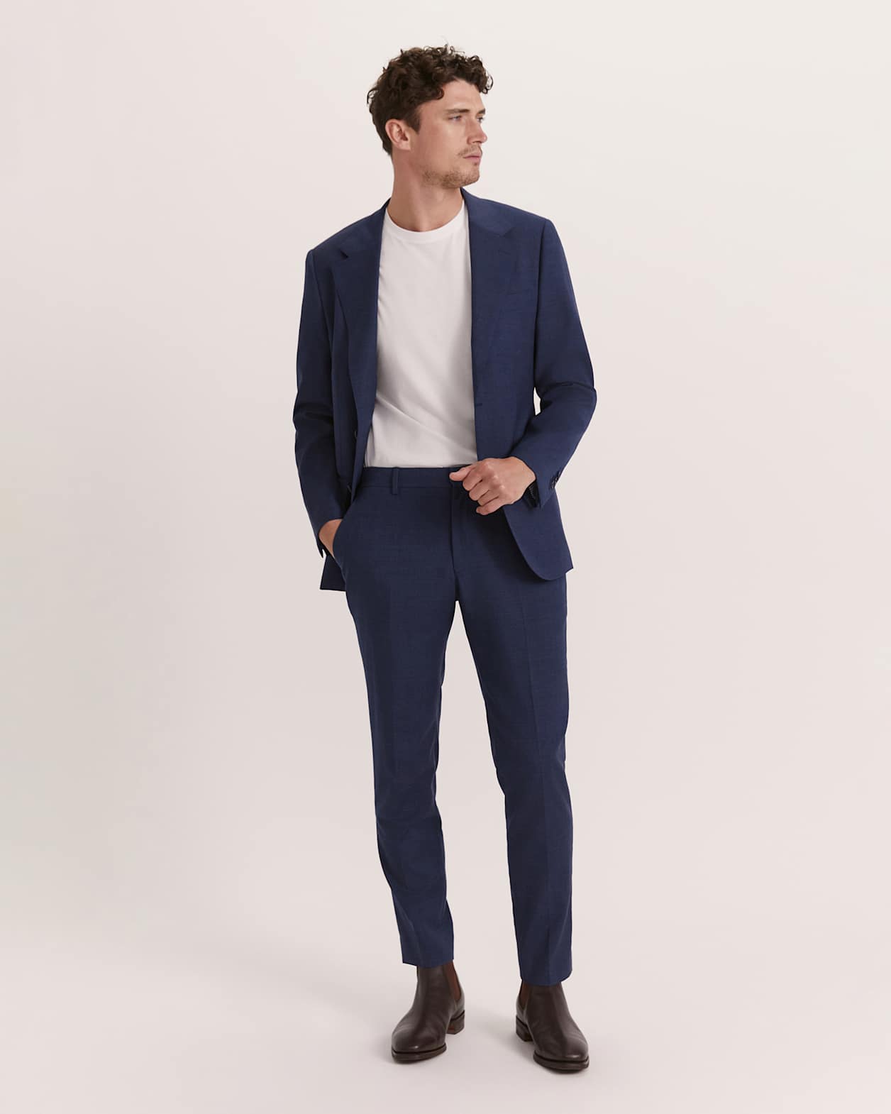Cedric Wool Stretch Jacket in BLUE MARLE