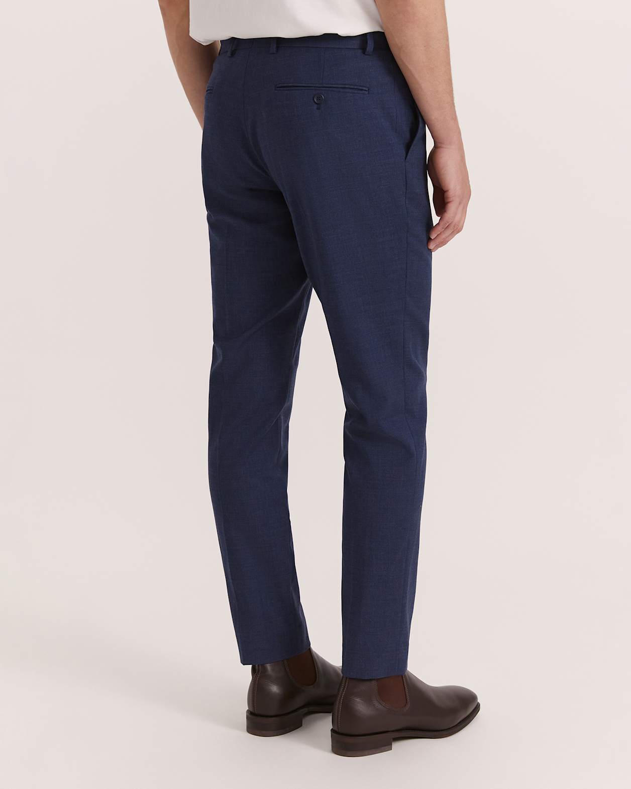 Cedric Wool Stretch Pant in BLUE MARLE