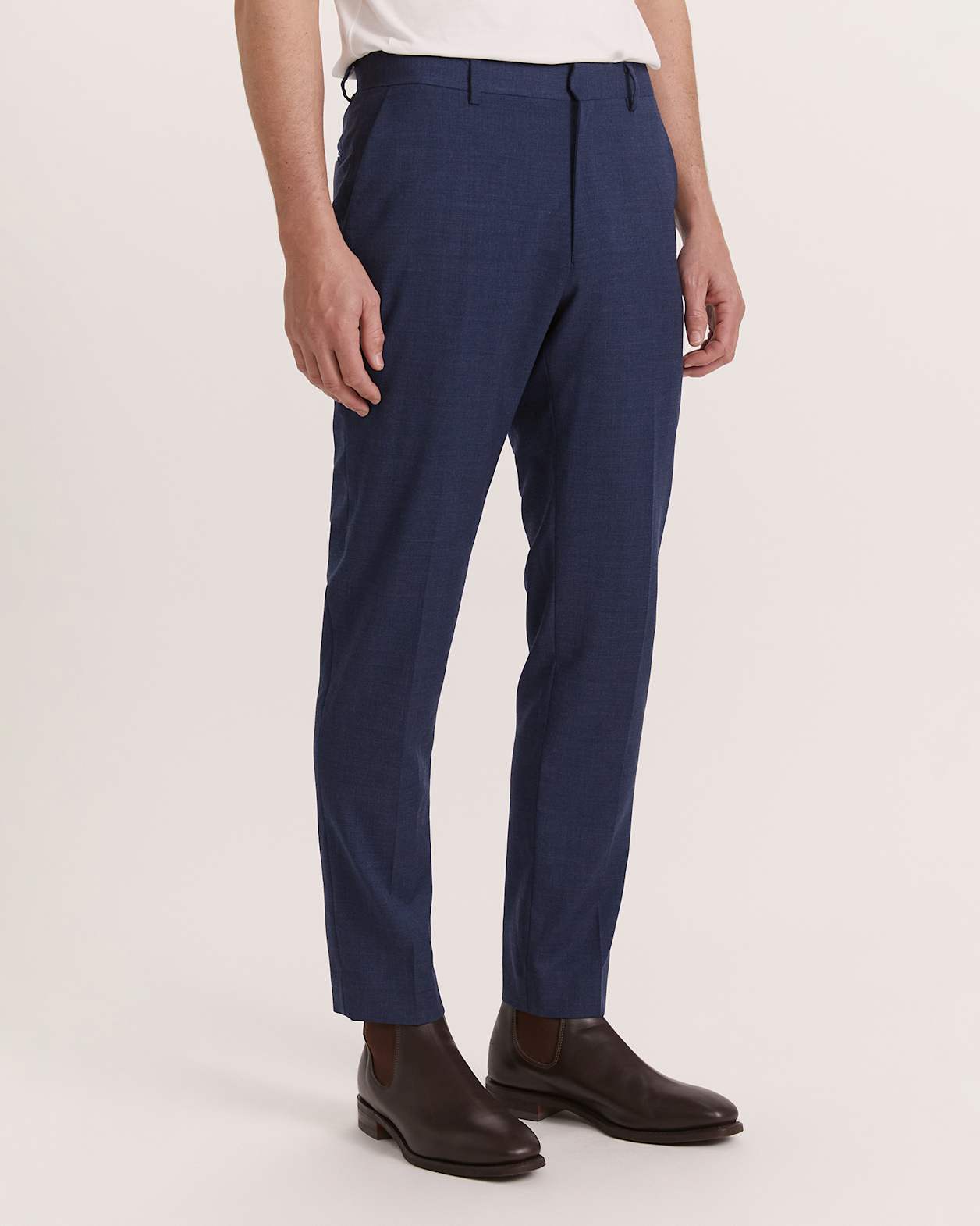 Cedric Wool Stretch Pant in BLUE MARLE