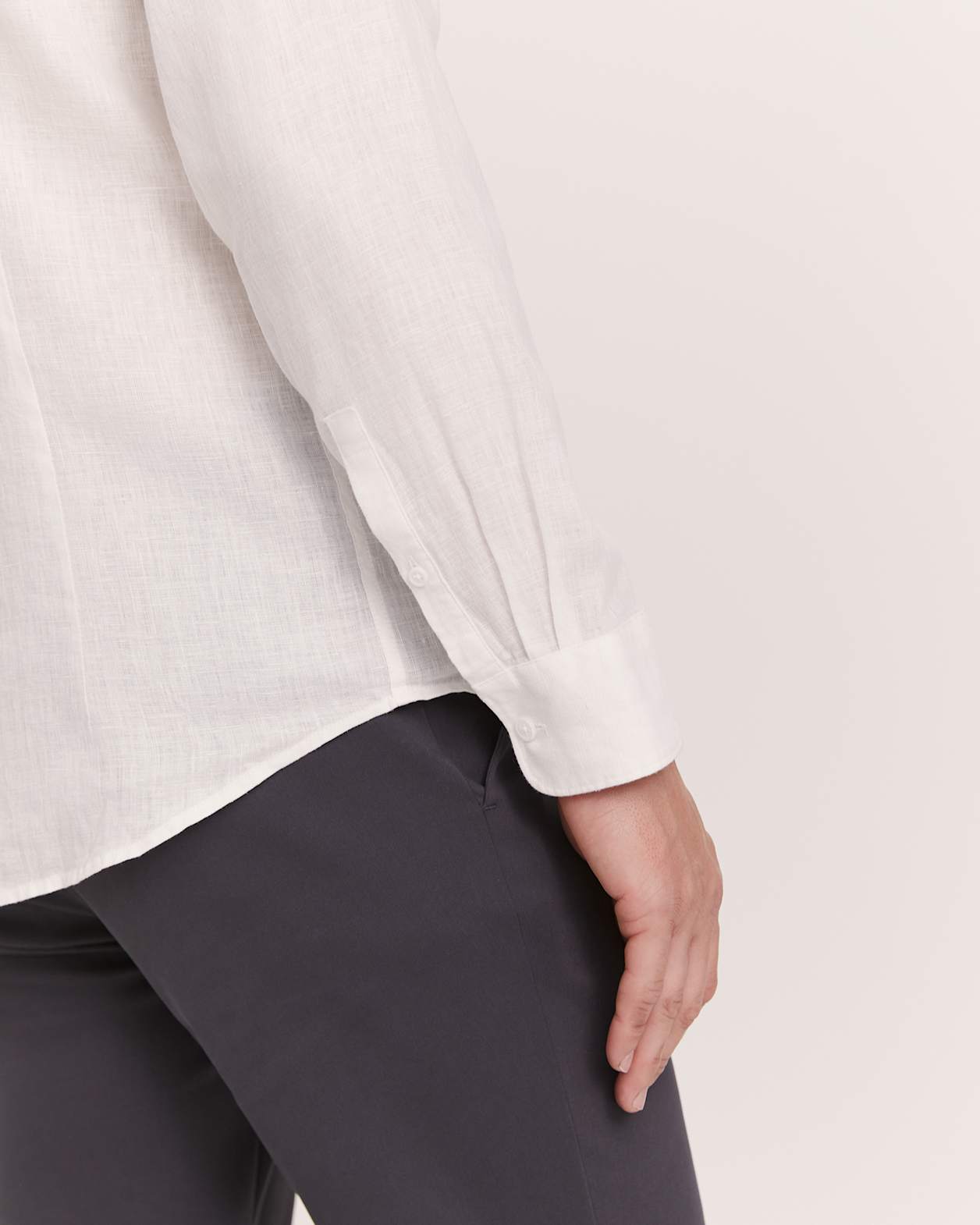 Julian Slim Linen Shirt in WHITE
