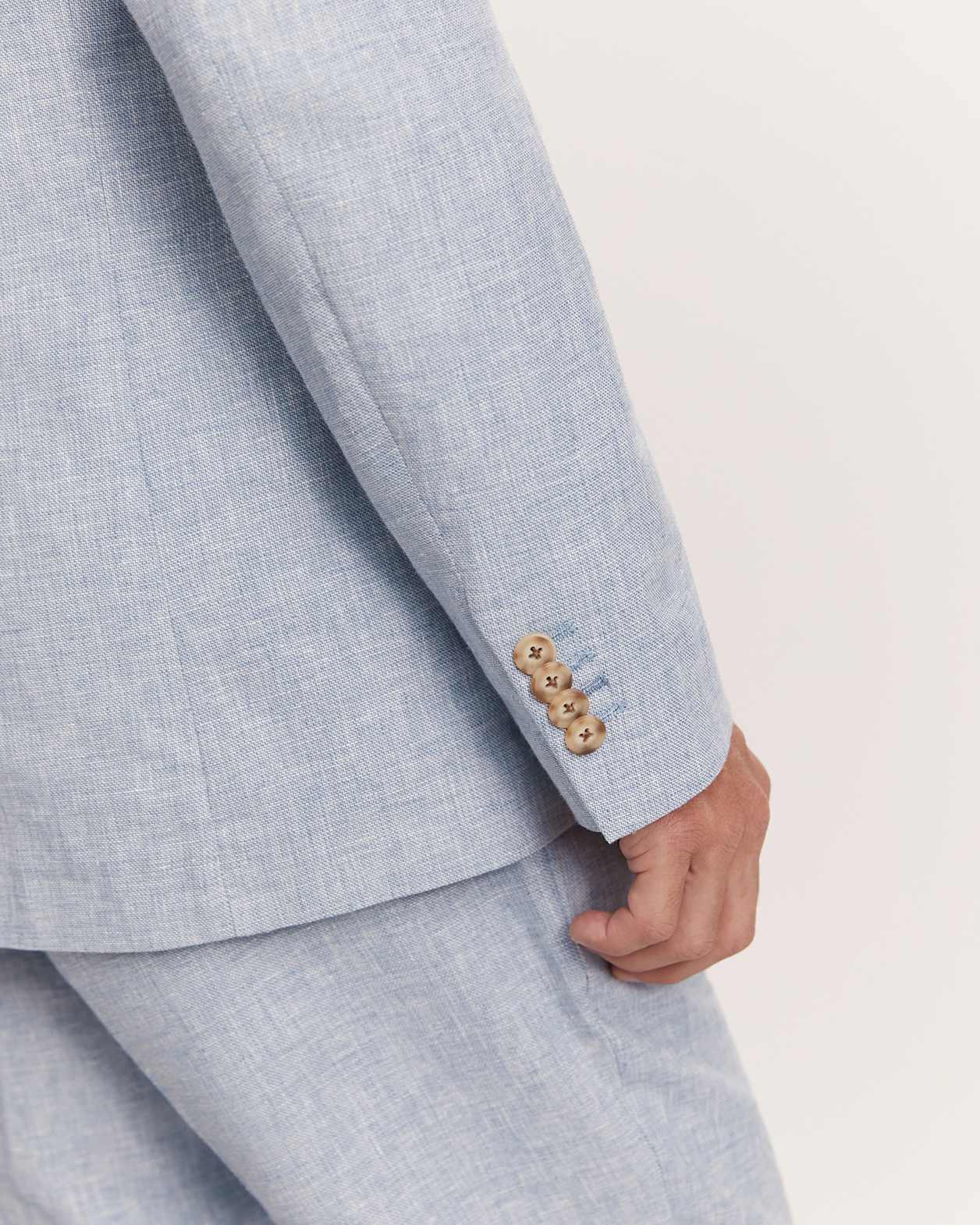 Duke Linen Blend Item Jacket in BLUE