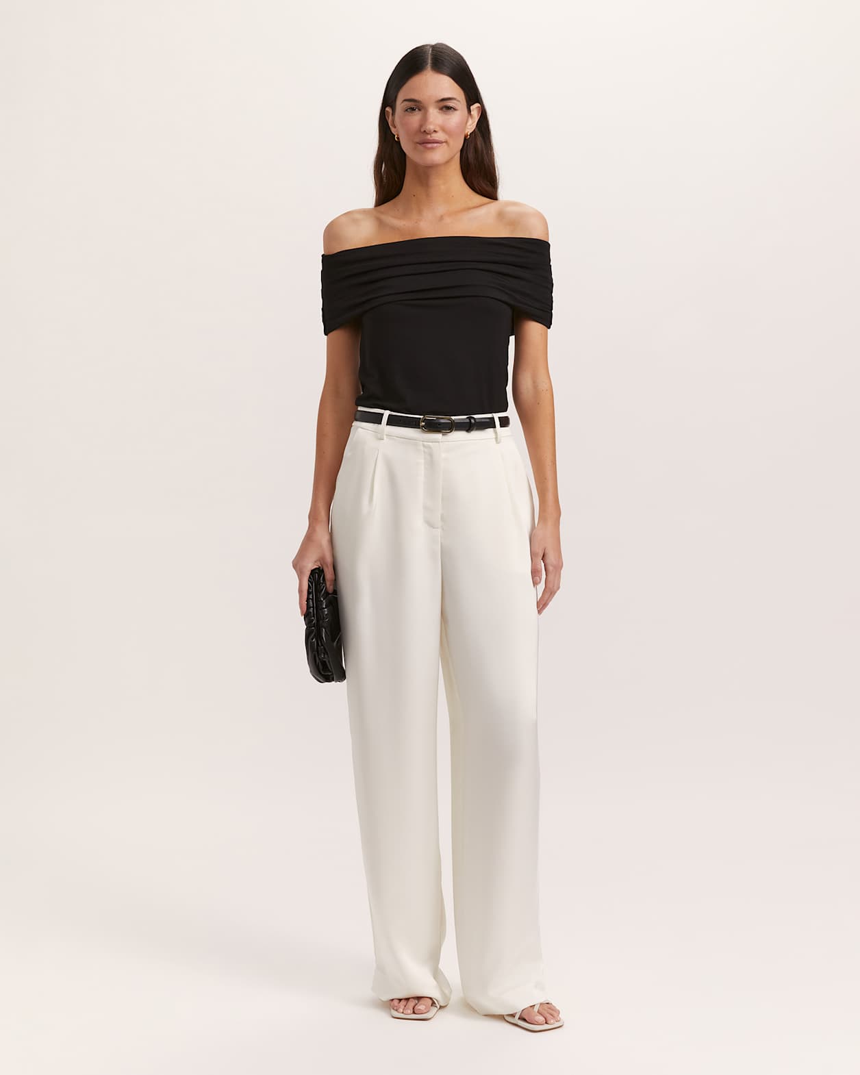 Jayde Pleat Front Pant in VANILLA