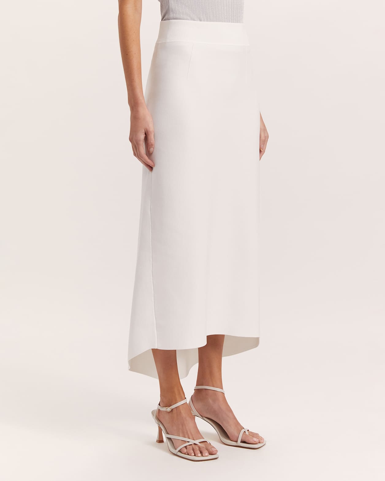 Mia Milano Fluted Skirt in IVORY