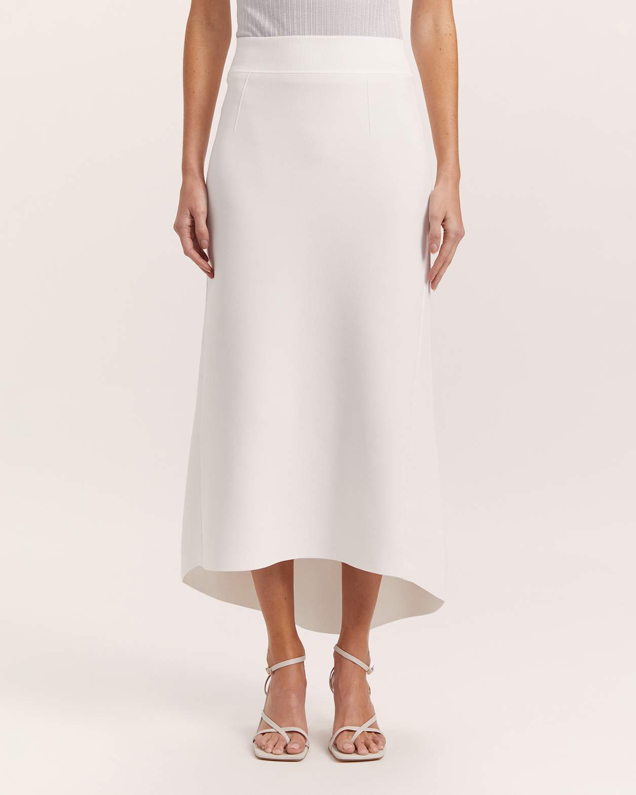 Mia Milano Fluted Skirt in IVORY