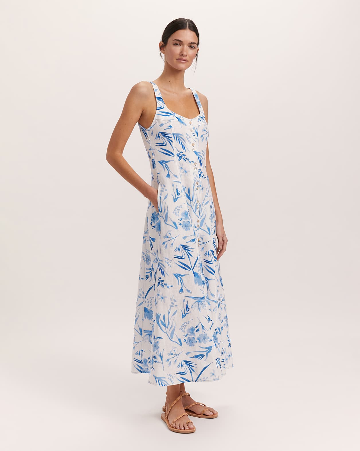 Louella Linen Dress in MULTI