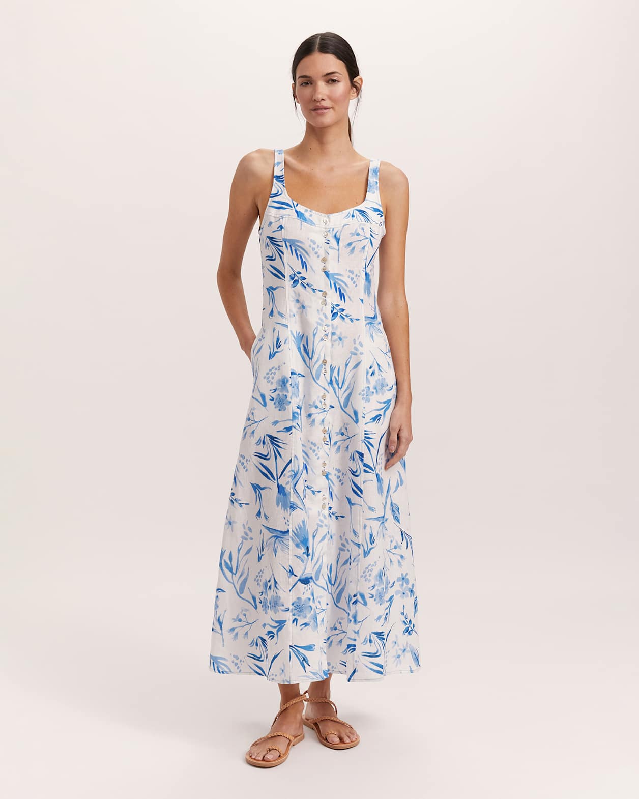 Louella Linen Dress in MULTI