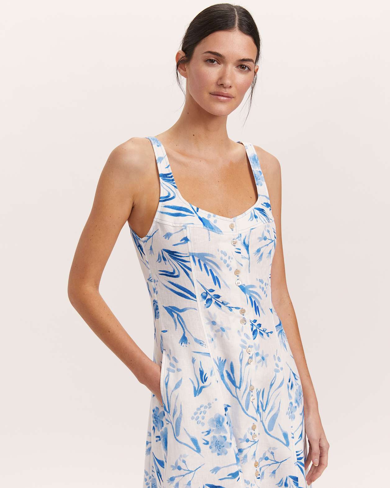 Louella Linen Dress in MULTI