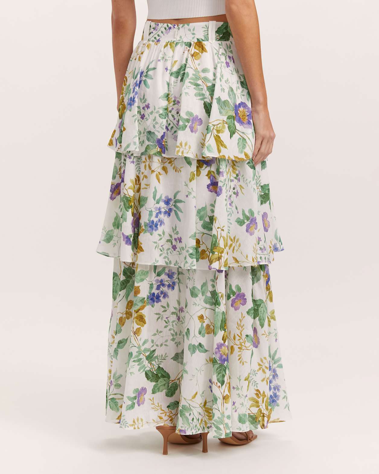 Wildflower Linen Silk Maxi Skirt in MULTI