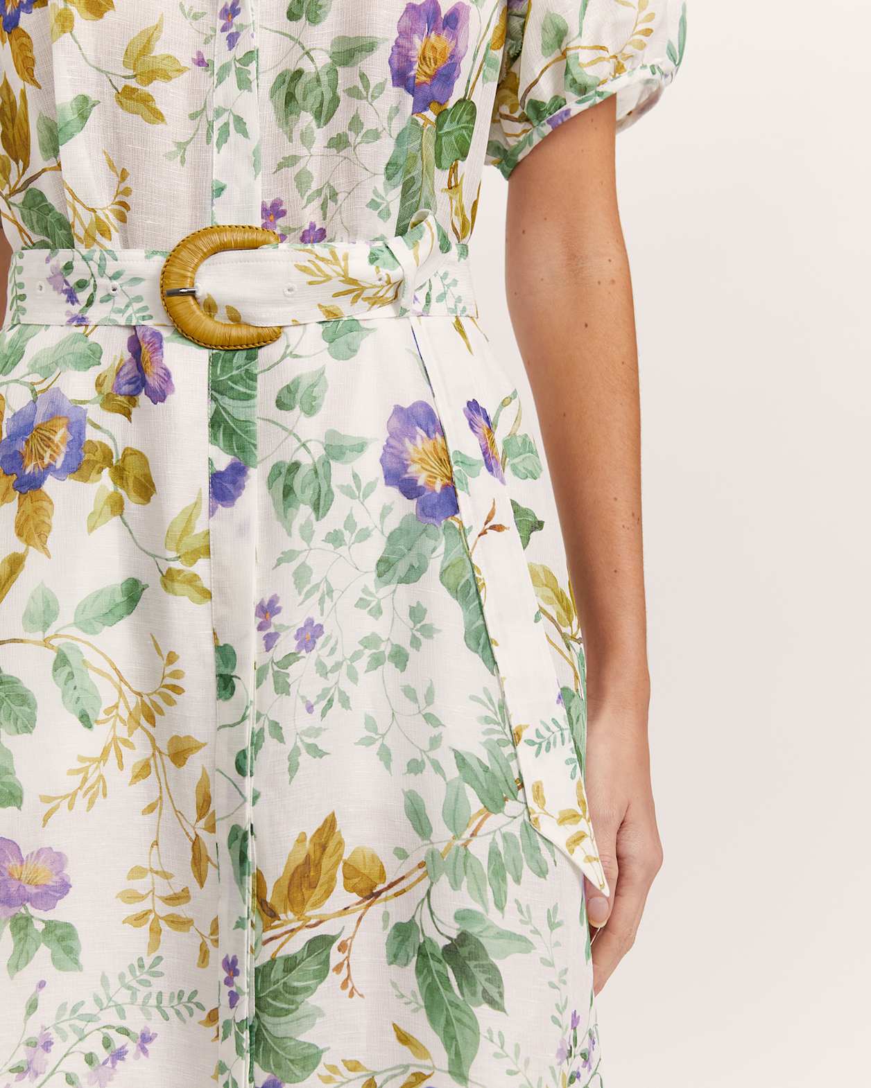 Wildflower Linen Silk Midi Dress in MULTI