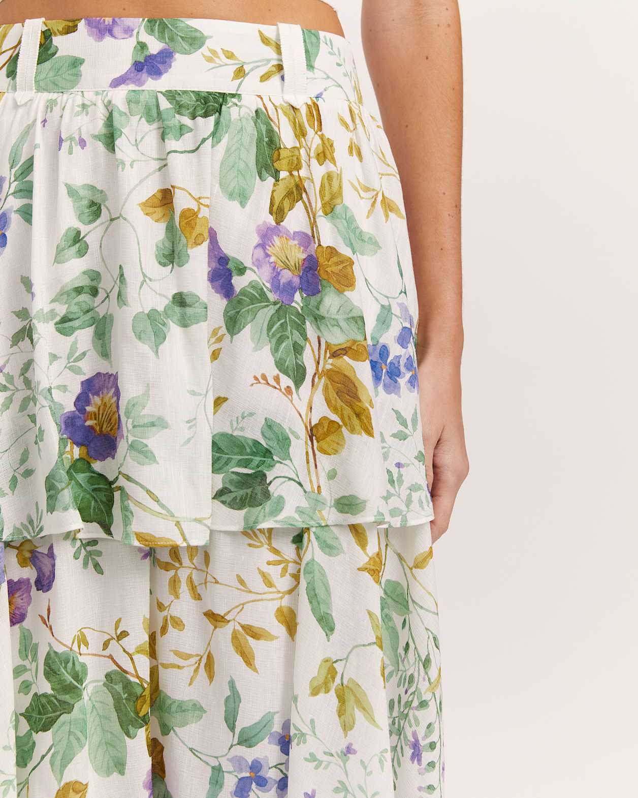 Wildflower Linen Silk Maxi Skirt in MULTI