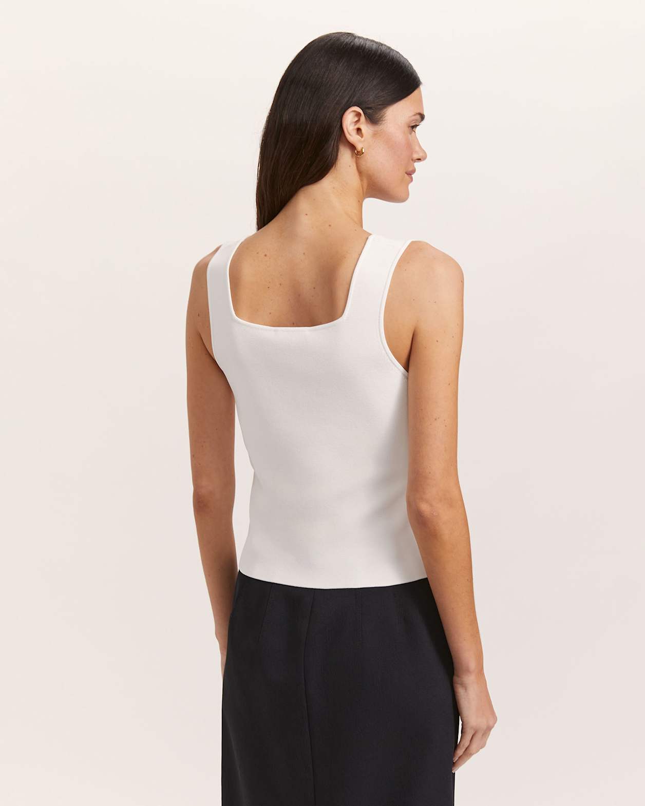 Mia Milano Knit Tank Top in IVORY