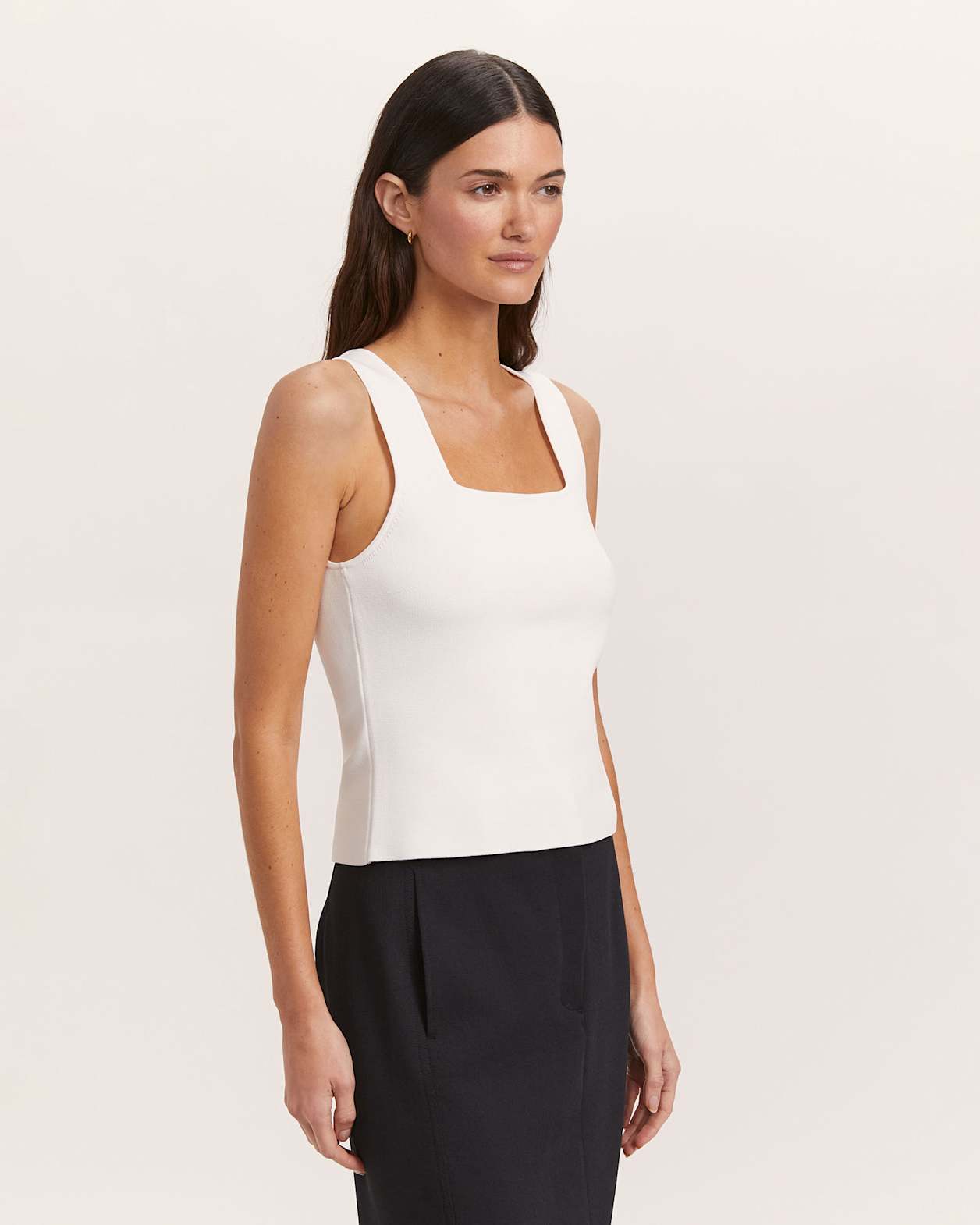 Mia Milano Knit Tank Top in IVORY